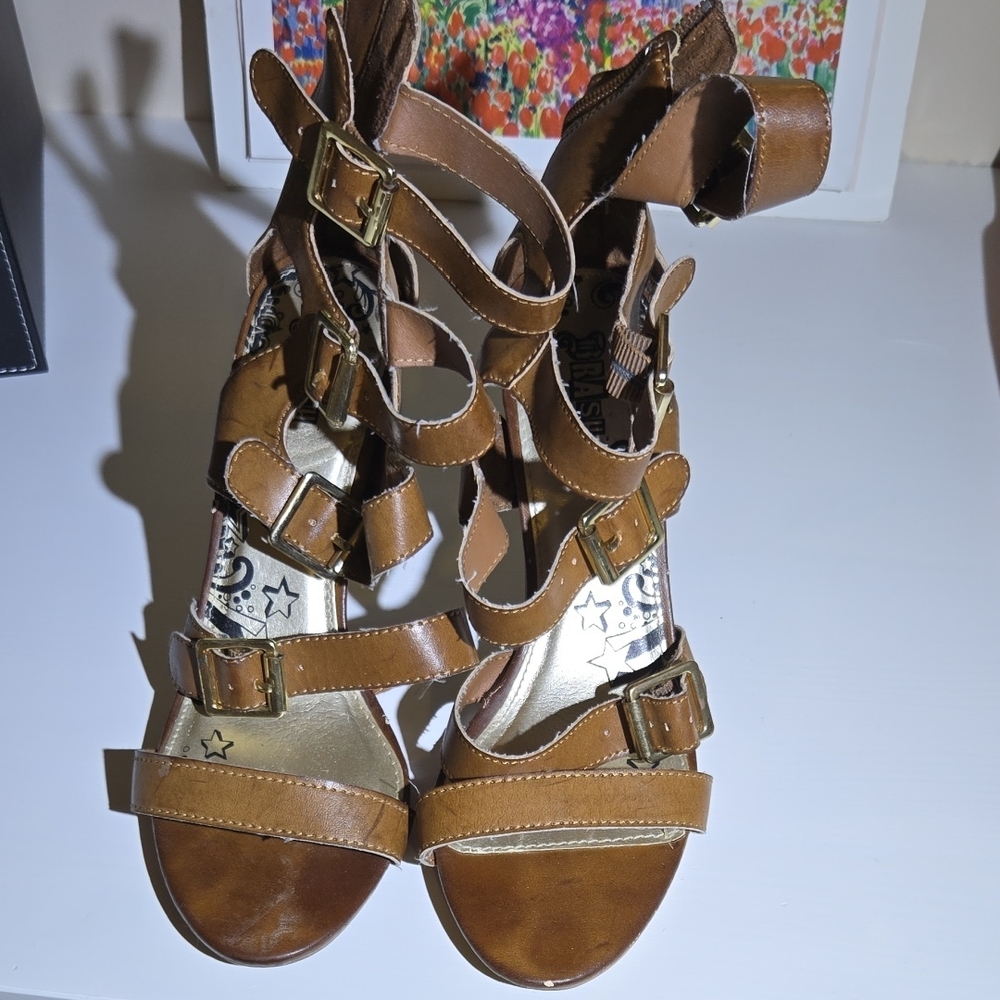 Brash Brown Multi-Buckle Sandals